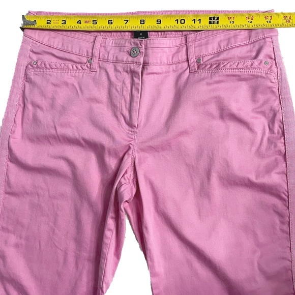 White House Black Market Straight Crop Leg Pants Women’s 4 Pink Denim - Picture 6 of 10
